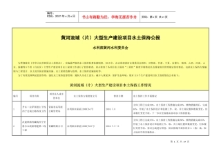 XXXX黄河流域(片)大型生产建设项目水土保持公报