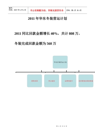 XXXX年华东区域季度运营计划
