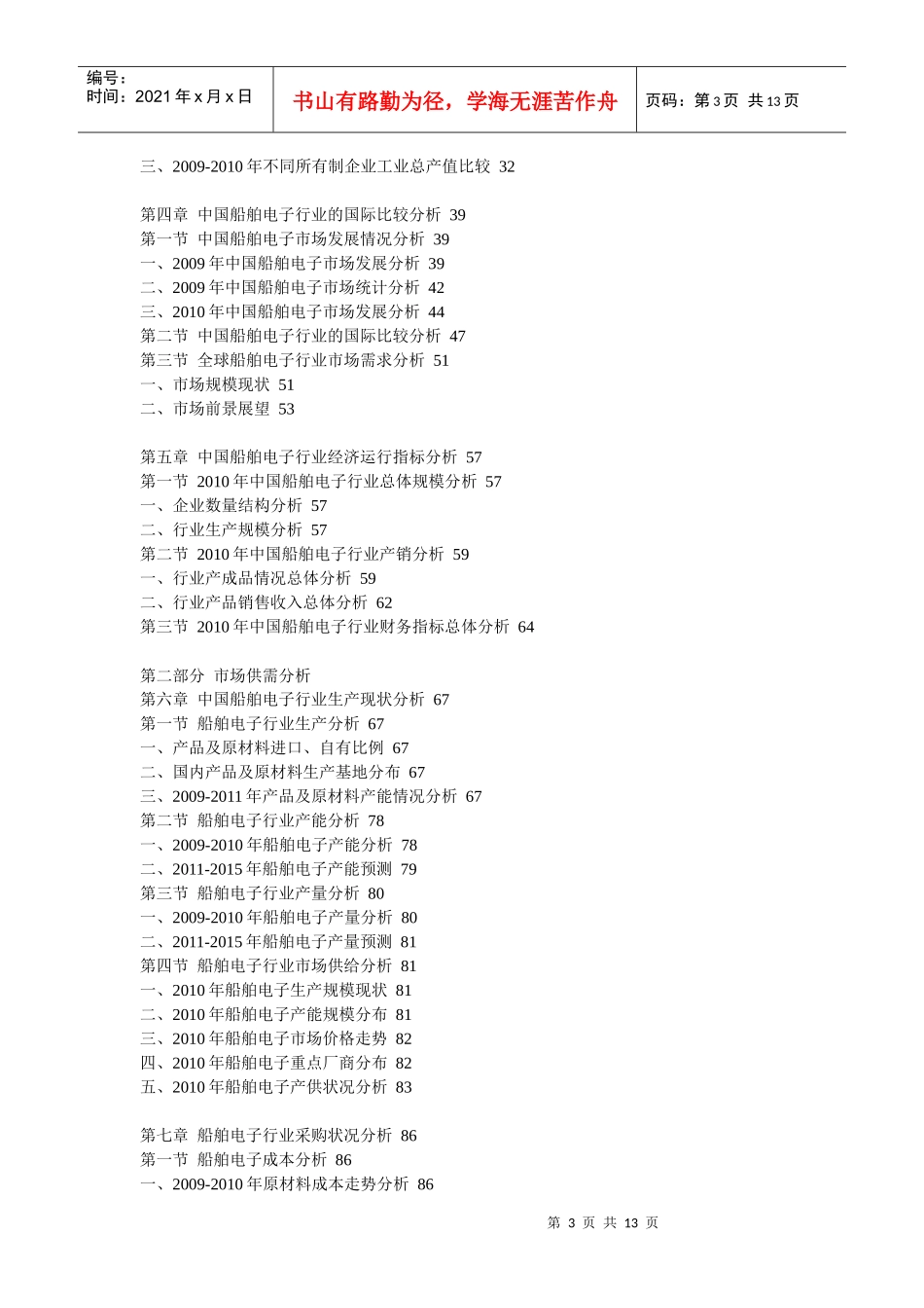 XXXX年船舶电子行业十大企业竞争力评估及发展预测分析报告_第3页