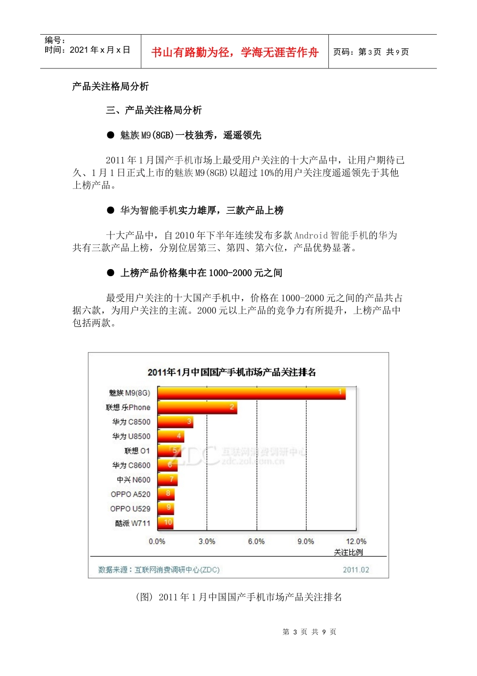 XXXX年1月中国国产手机市场分析报告_第3页