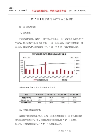 XXXX年7月成都房地产市场分析报告_28页