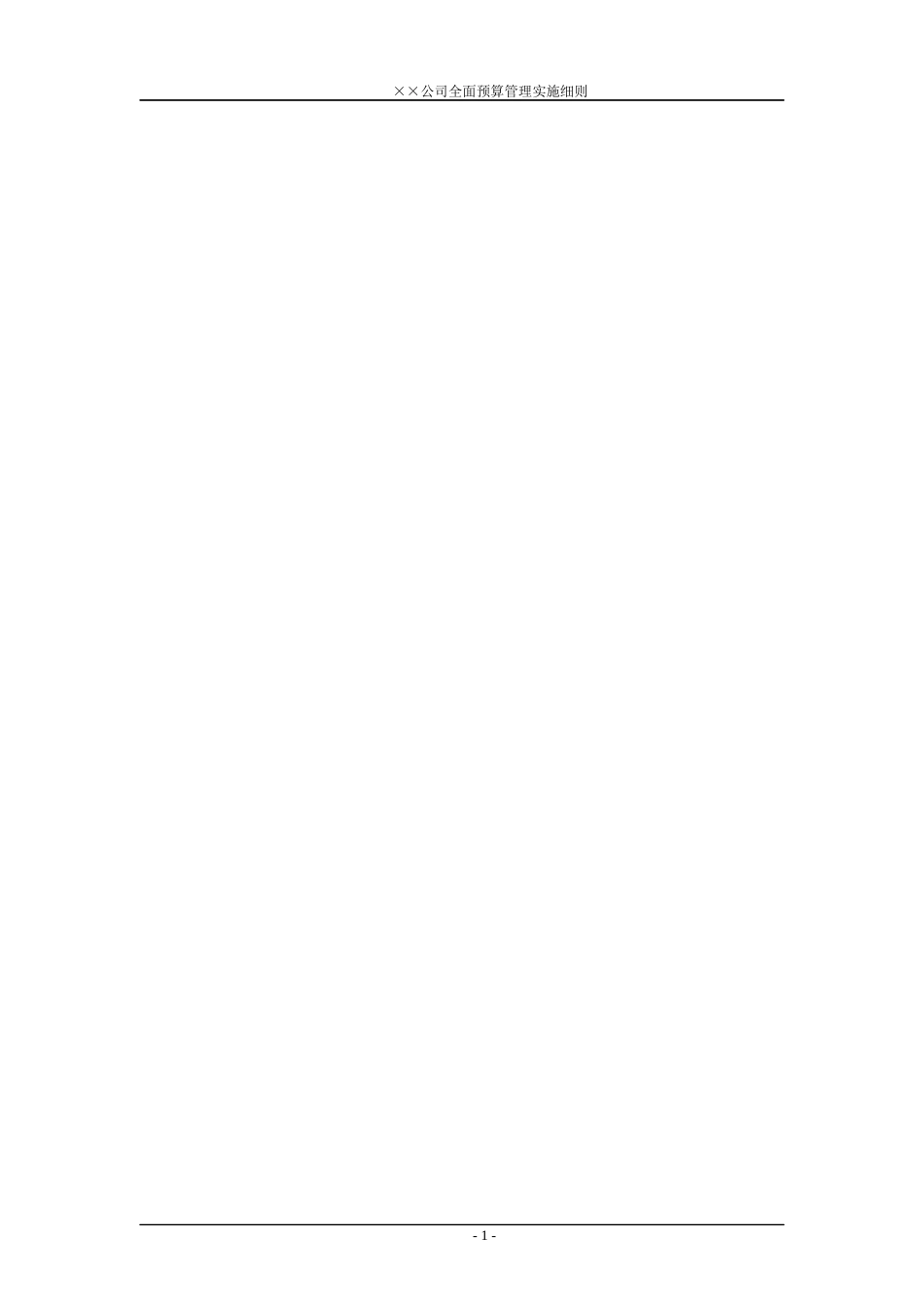 XX公司全面预算管理实施细则_第1页