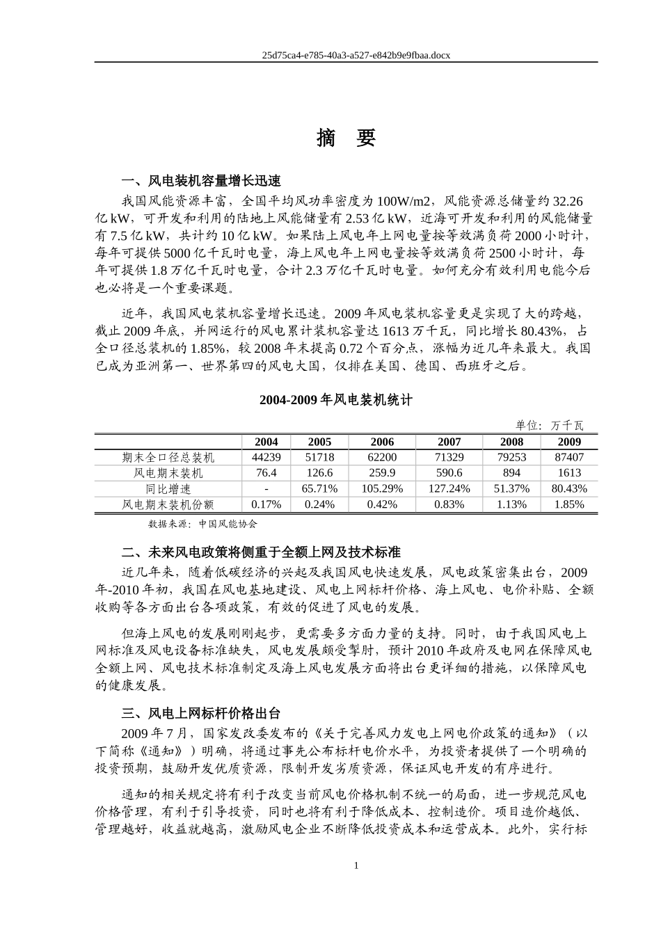 XXXX年风电行业风险分析报告_第1页