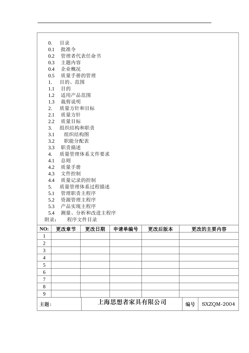 XX家具有限公司质量手册_第3页