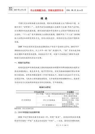 XXXX年轮胎行业竞争力与风险分析报告