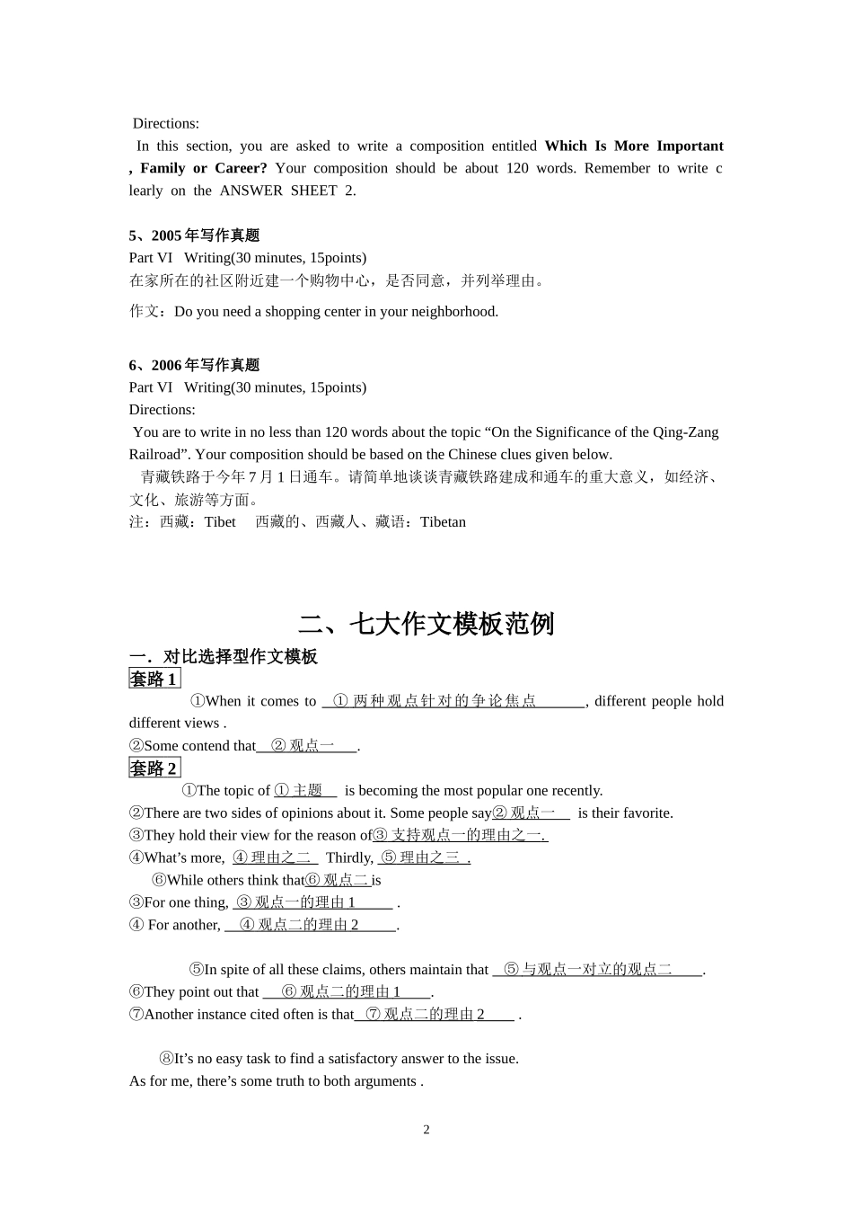 MBA英语作文模板_第2页