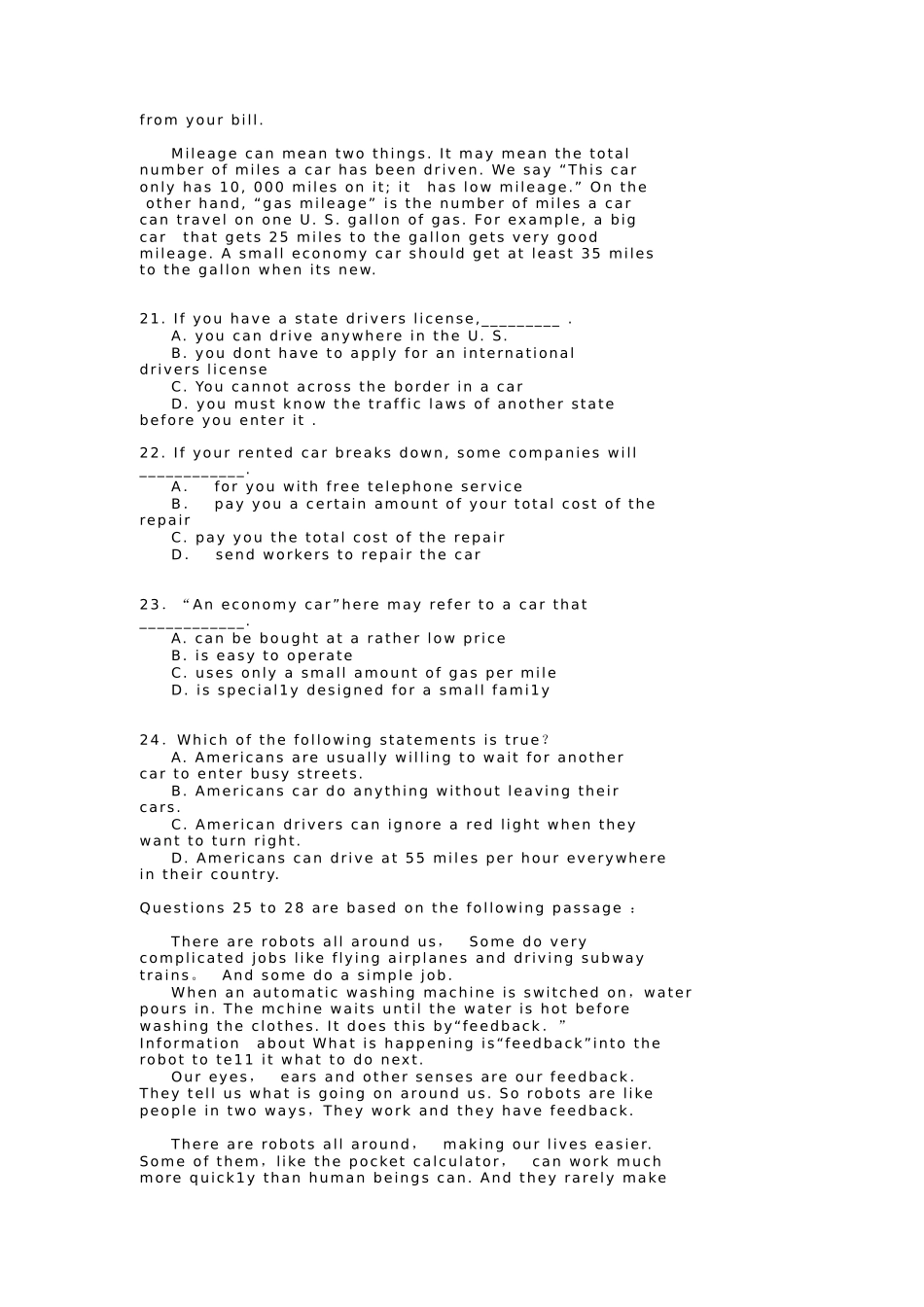MBA英语模拟试题（DOC 14页）_第3页