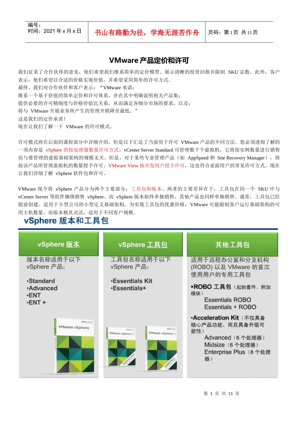 VMware产品定价和许可_第1页