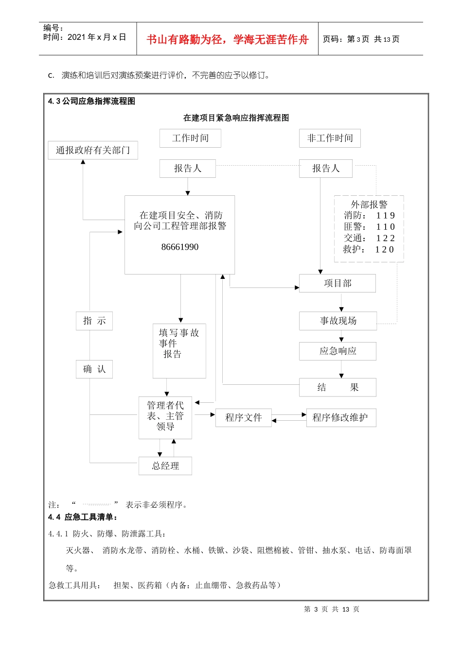 P-SM-EM-3(项目部应急预案)_第3页