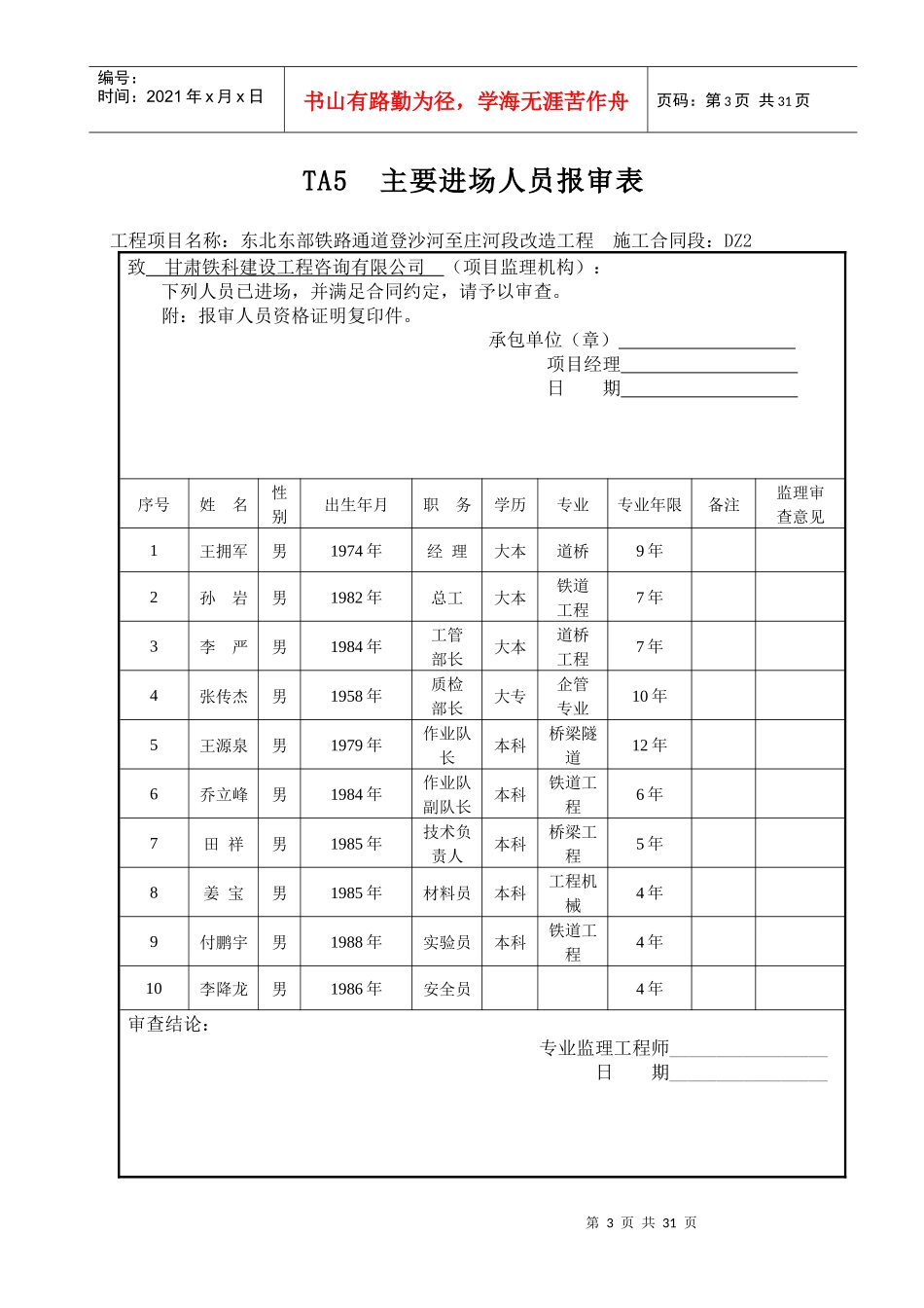 TA监理施工开工报验用表-框架涵_第3页