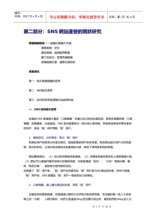 SNS网站运营的现状研究
