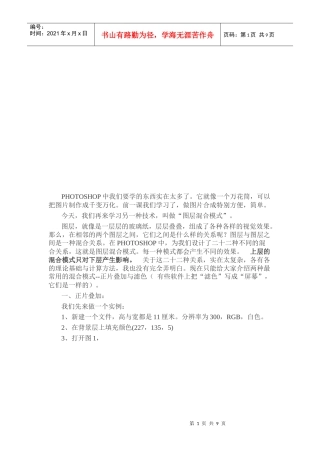 Photoshop入门实例之层混合模式