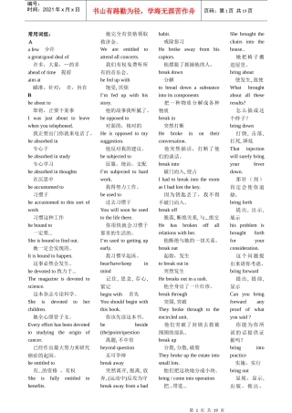 MBA联考英语常用重点词组及搭配精华版(21页)