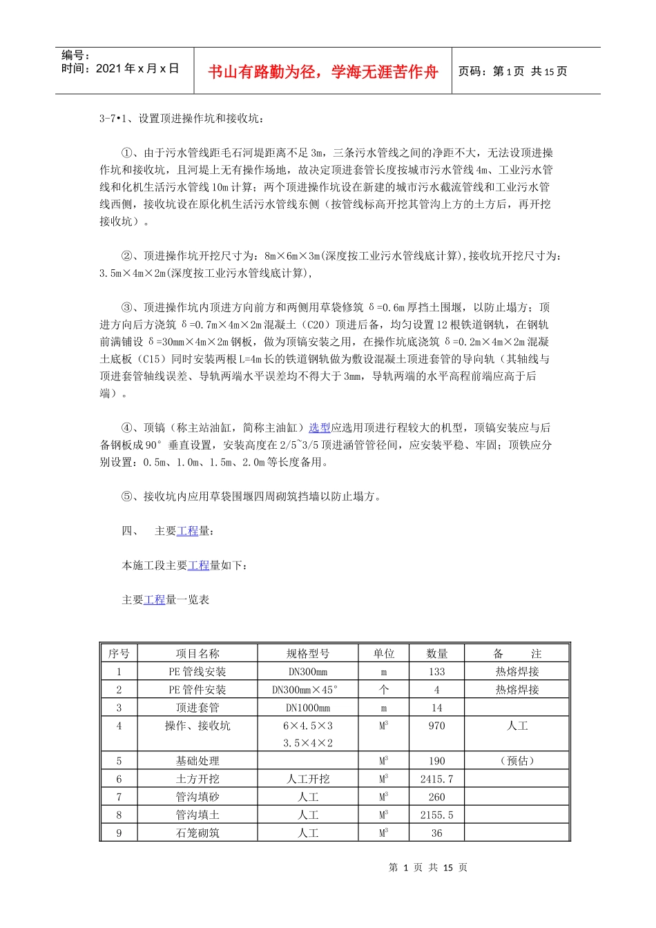 PE管网施工组织设计_第1页