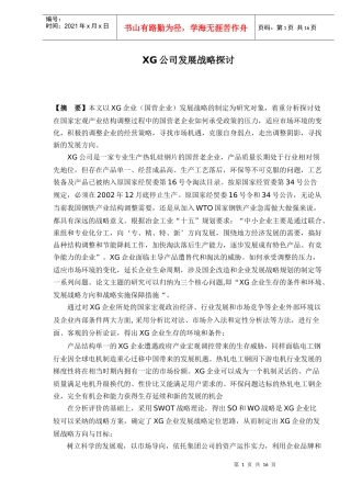 XG公司发展战略探讨(DOC17)(1)