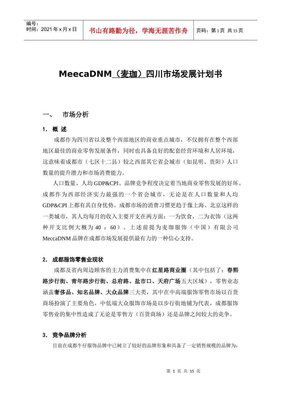 MeccaDNM四川市场发展计划书_第1页