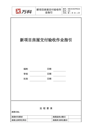 NBVK-WI-PR034新项目房屋交付验收作业指引