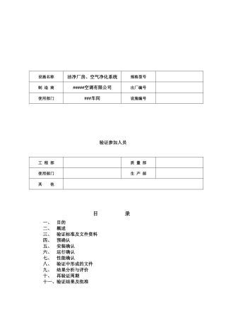 STP-GG-001R厂房验证报告