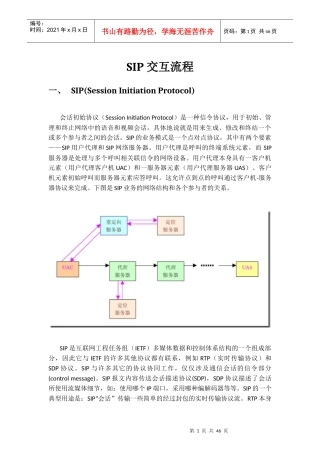 SIP交互流程