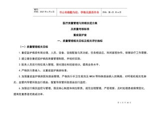 ICU医疗高质量管理系统与持续改进相关目标及高质量考核实用标准(重症监护室)