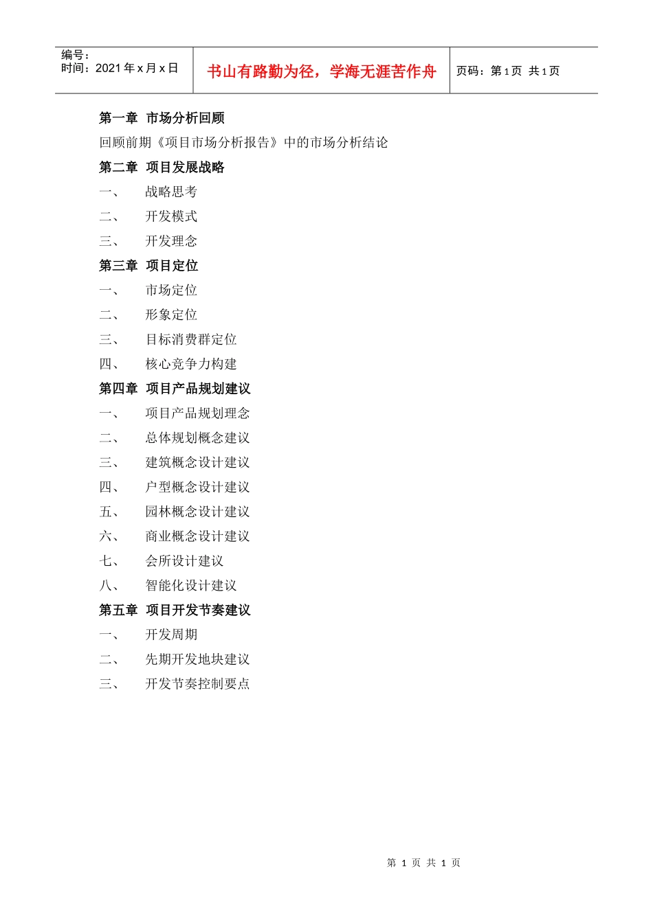 R007项目产品策划报告范本_第1页