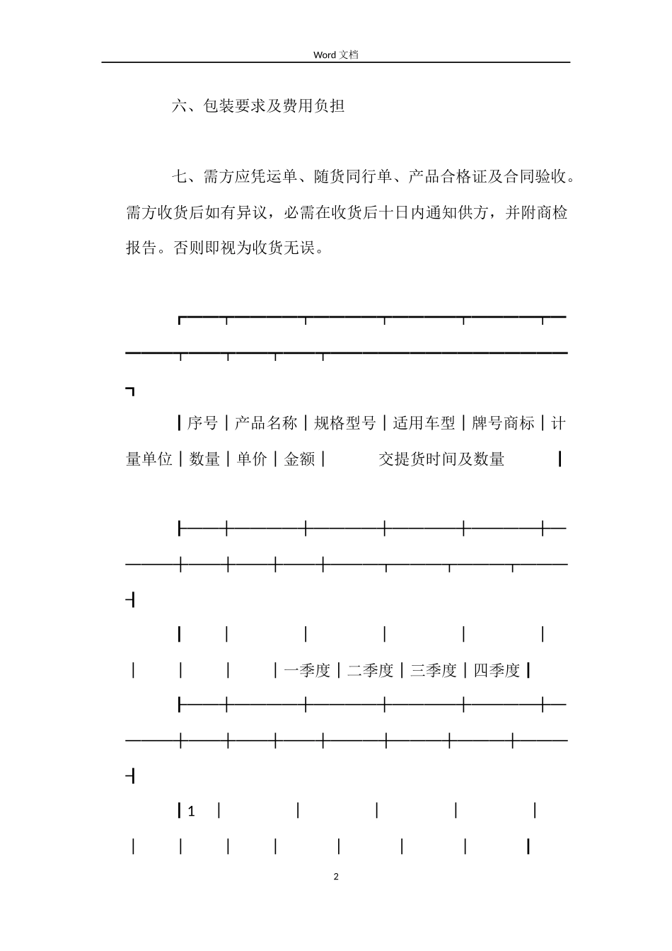 汽车电机电器产品购销合同(样式二)_第2页