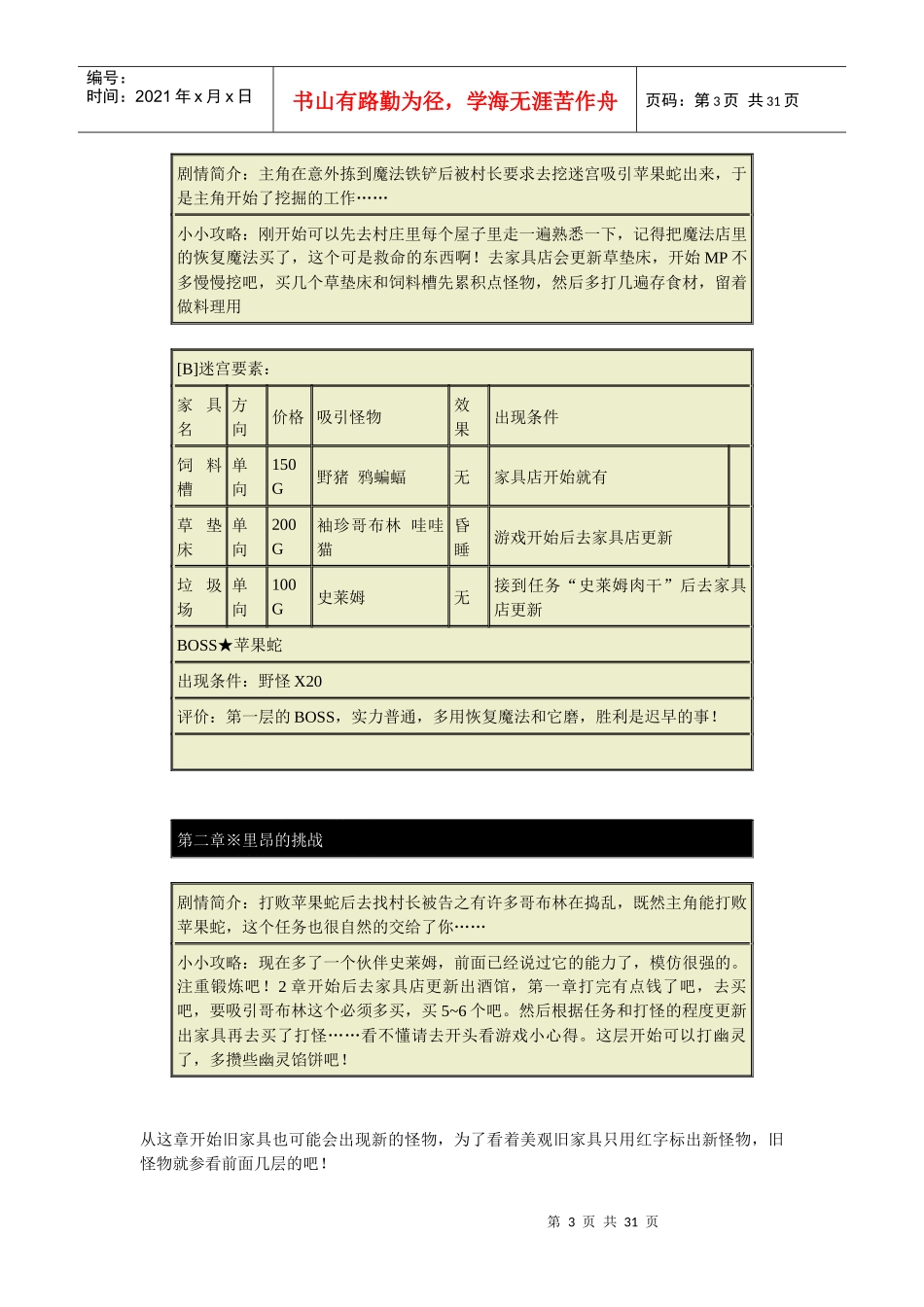 NDS迷宫制造者流程攻略道具表_第3页