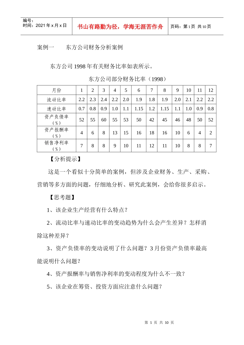 MBA公司理财案例集_第1页