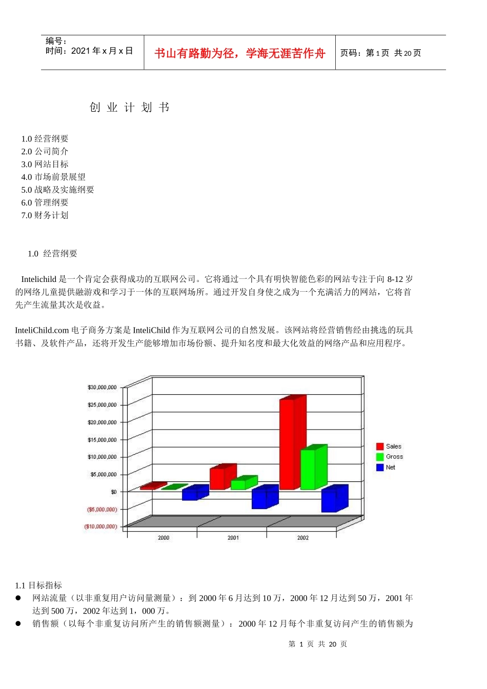 InteliChild创业计划书_第1页
