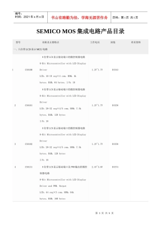 SEMICO双极集成电路产品目录