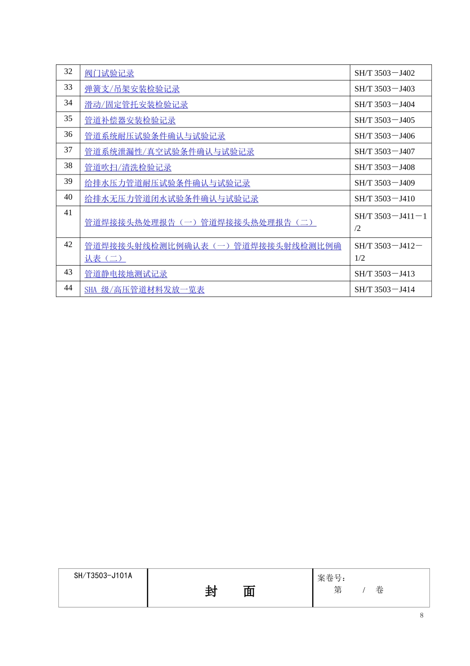 SH3503-XXXX施工用表索引_第2页