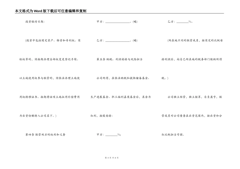 联营合同模板二_第3页