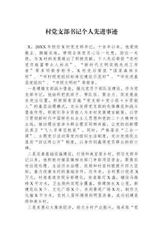 村党支部书记个人先进事迹