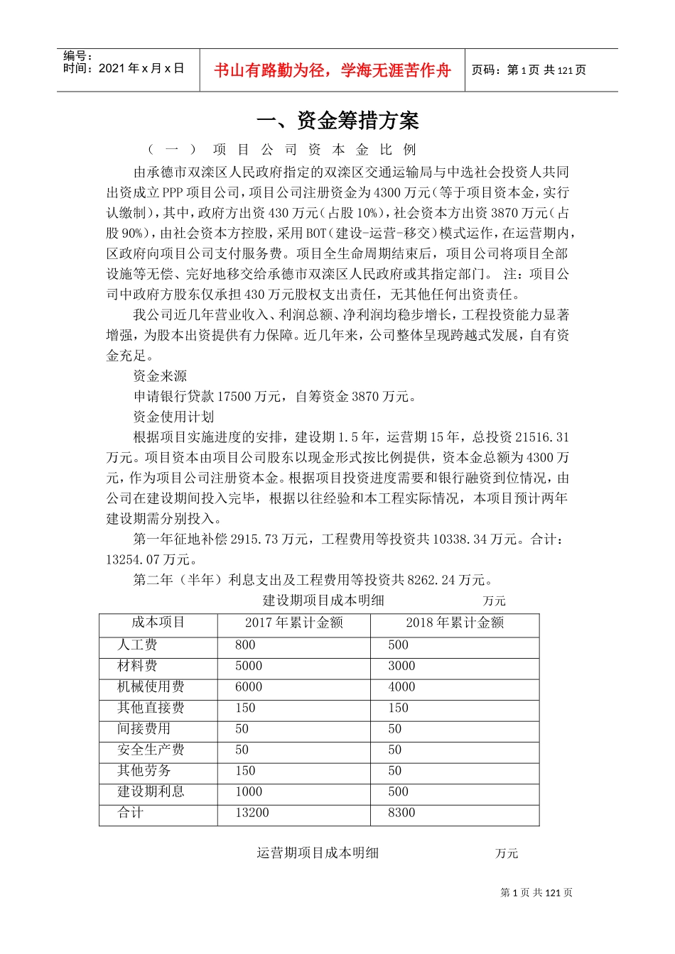 PPP项目公司组建方案县乡(DOC85页)_第1页