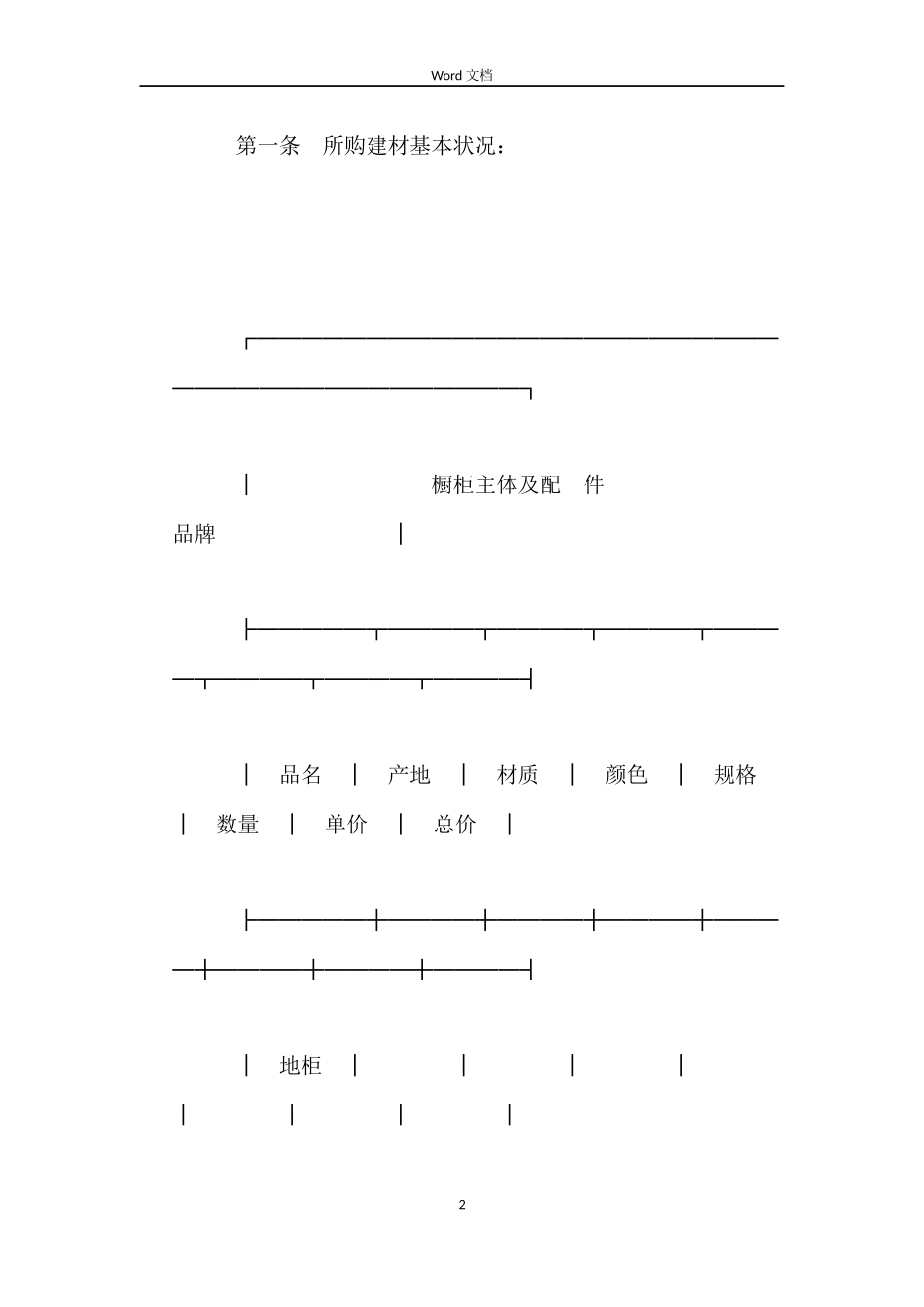 北京市建材买卖合同(橱柜订购类)_第2页