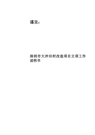 SM20110804深圳大冲旧改项目工作说明书