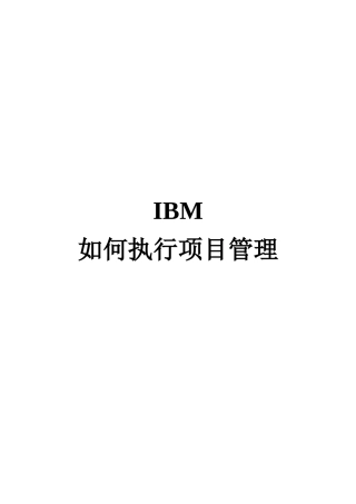 IBM项目管理执行
