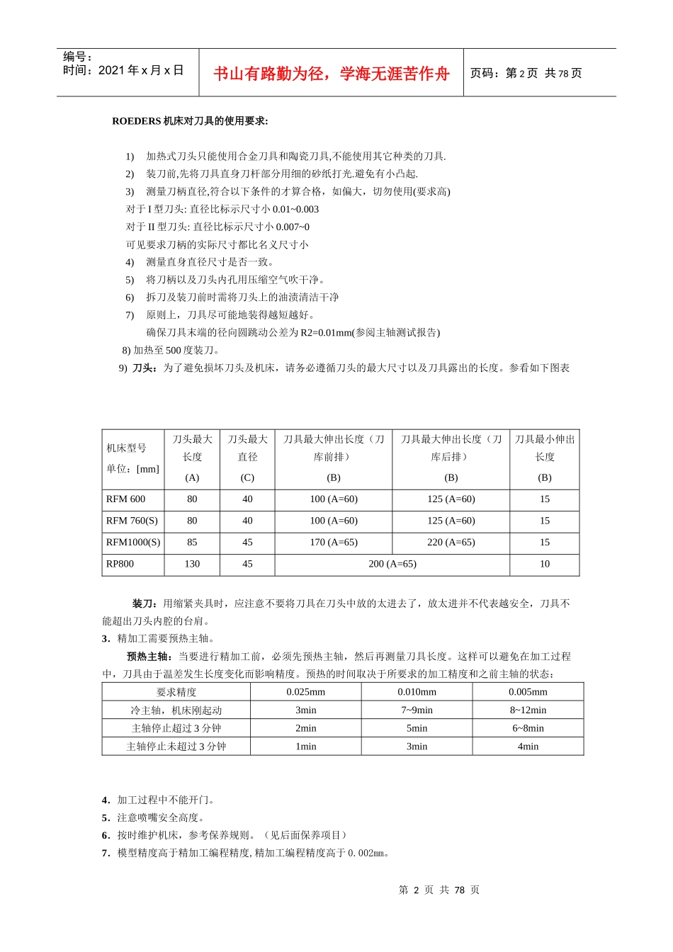 ROEDERS (罗德斯CNC)公司内部培训手册_第2页