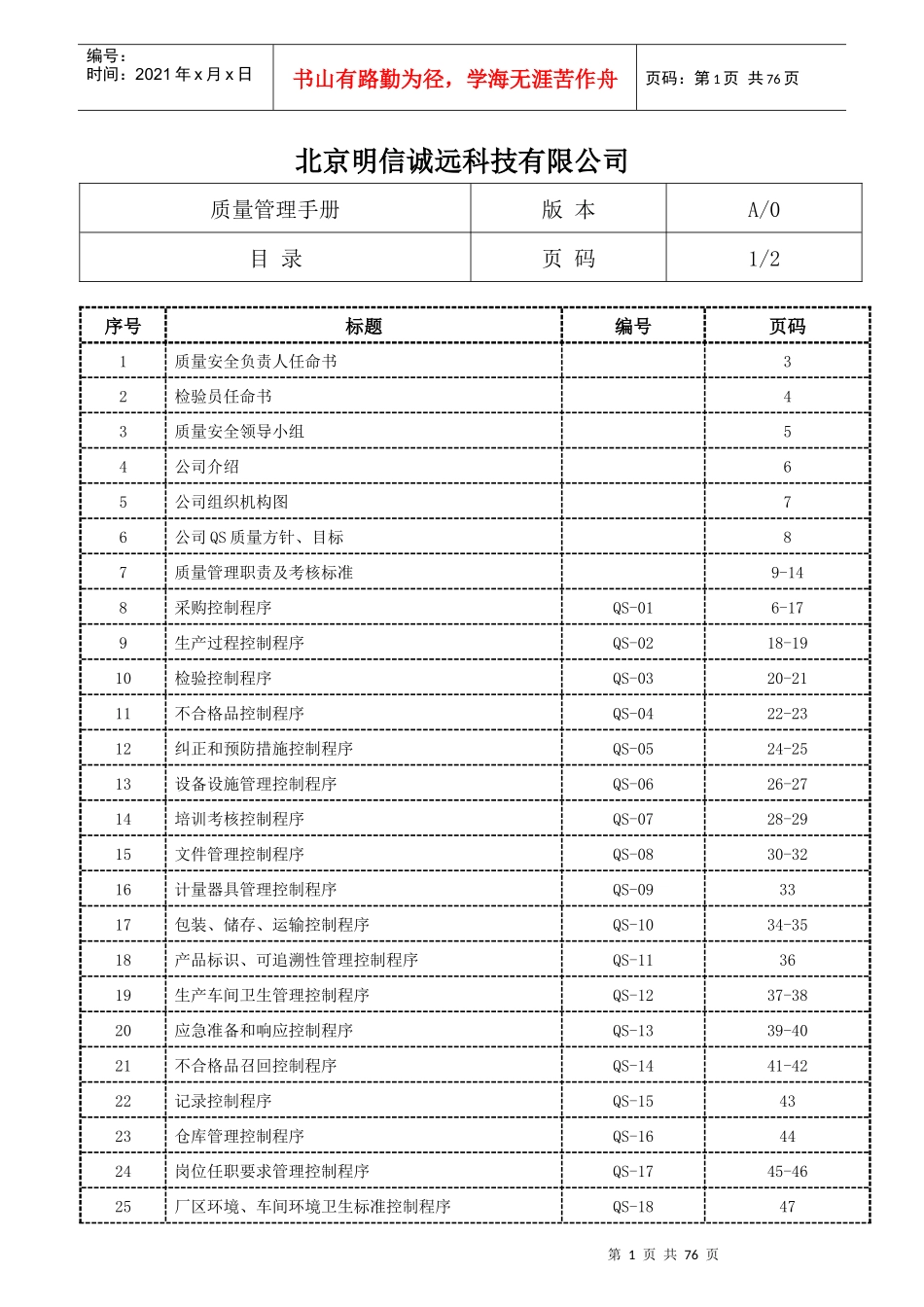 QS质量管理手册_第2页