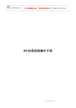 PP标准流程操作手册