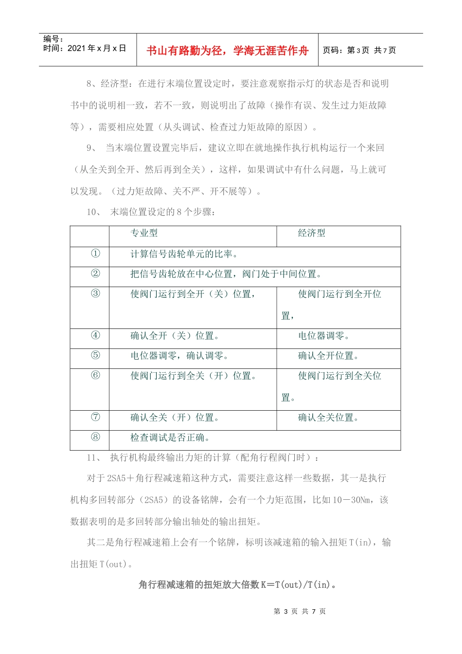 SIPOS 5 FLASH电动执行机构 调试注意事项_第3页