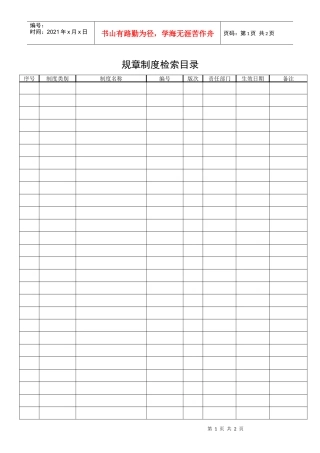 QR-PSZ-423-ZN01-01-01规章制度检索目录