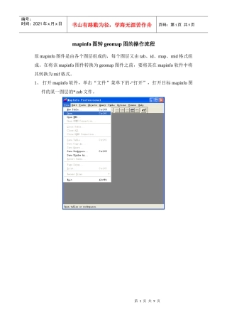 mapinfo图转geomap图的操作流程