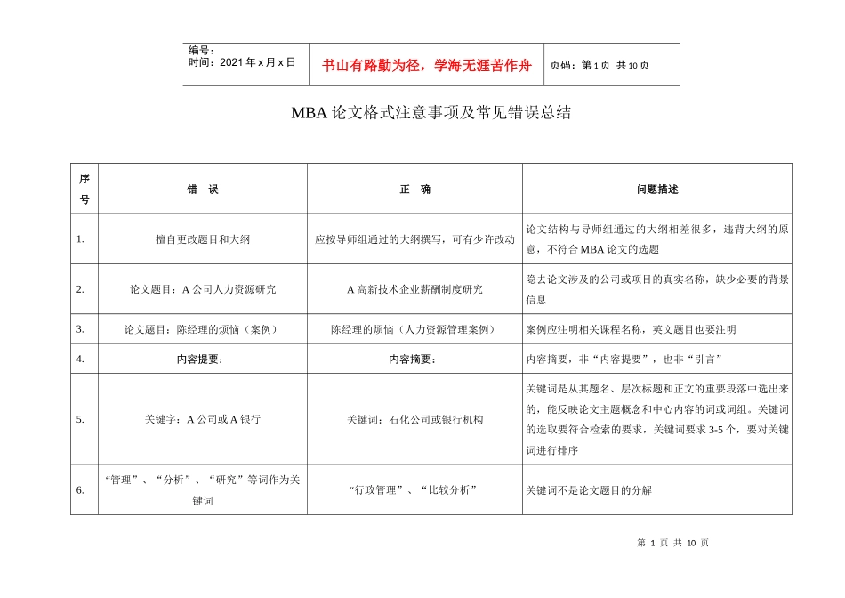 MBA论文常见错误总结_第1页