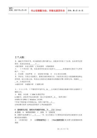 IT人物与IT大公司成长史
