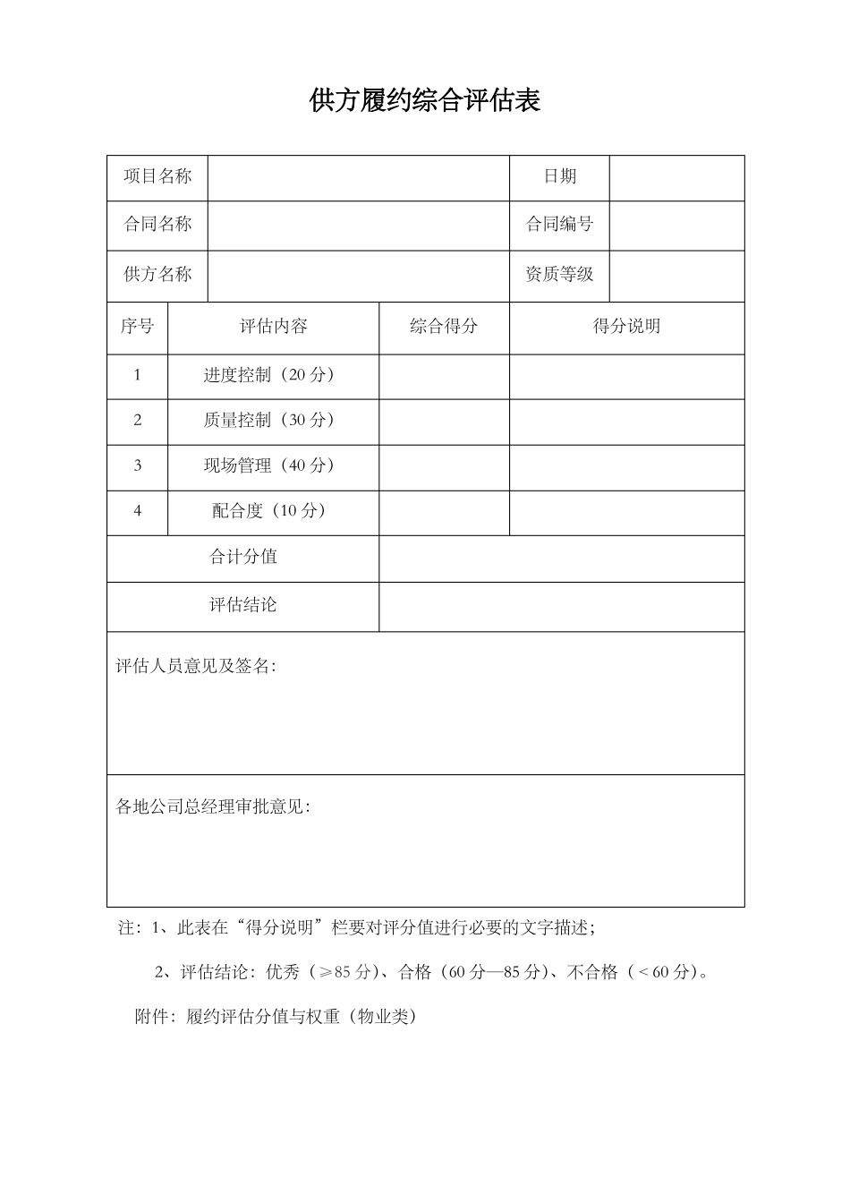 合同履约评估表_第1页