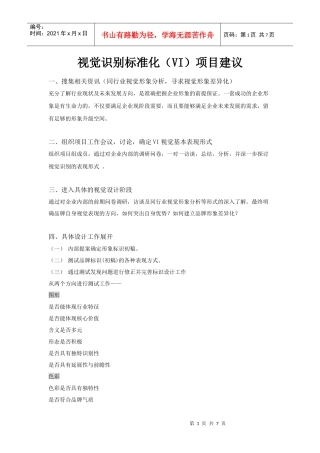 VI项目建议