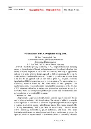 VisualizationofPLCProgramsusingXML(英文版)