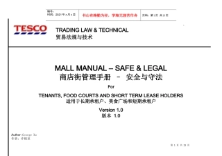 OP-N-152 MALL MANAGEMENT MANUAL(商店街管理手册)