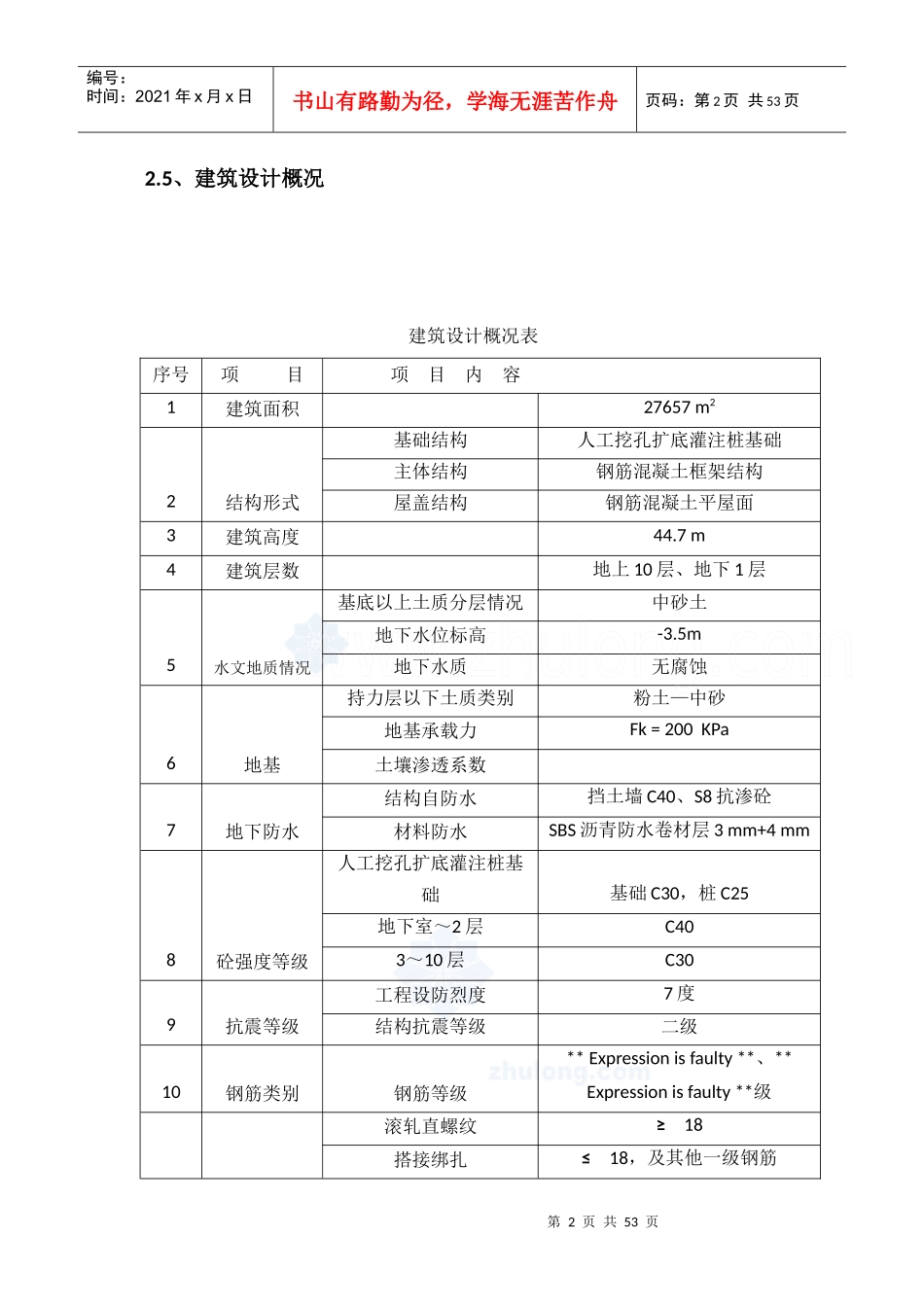 LNTU2015施工组织课程设计_第2页